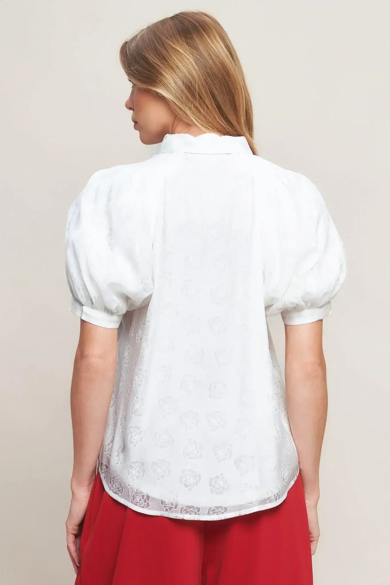 VINEYARD STROLL IVORY WOVEN TOP - Flying Tomato - Flyclothing LLC