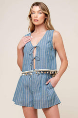 SONGS OF THE SKY WOVEN TOP AND SHORTS SET - Flying Tomato - Flyclothing LLC