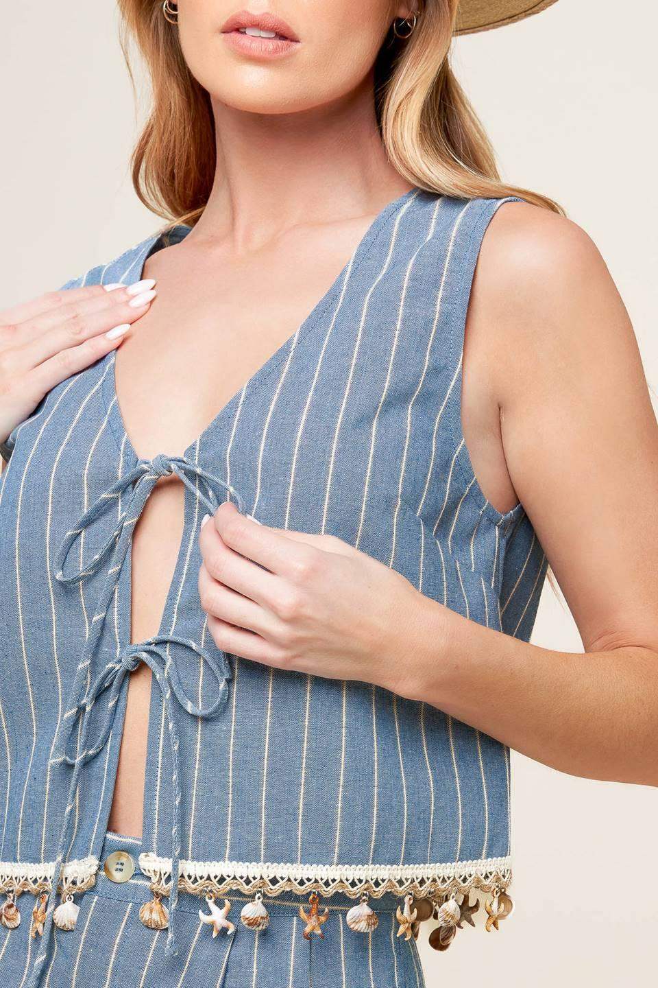 SONGS OF THE SKY WOVEN TOP AND SHORTS SET - Flying Tomato - Flyclothing LLC