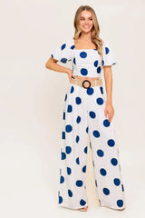 COCONUT KISS NAVY TOP AND PANT SET - Flying Tomato - Flyclothing LLC