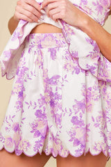 DARING DIVA LAVENDER WOVEN TOP AND SHORTS SET - Flying Tomato - Flyclothing LLC