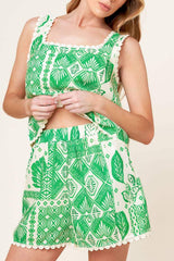 LANE SECRET GARDEN WOVEN TOP AND SHORTS SET - Flying Tomato - Flyclothing LLC