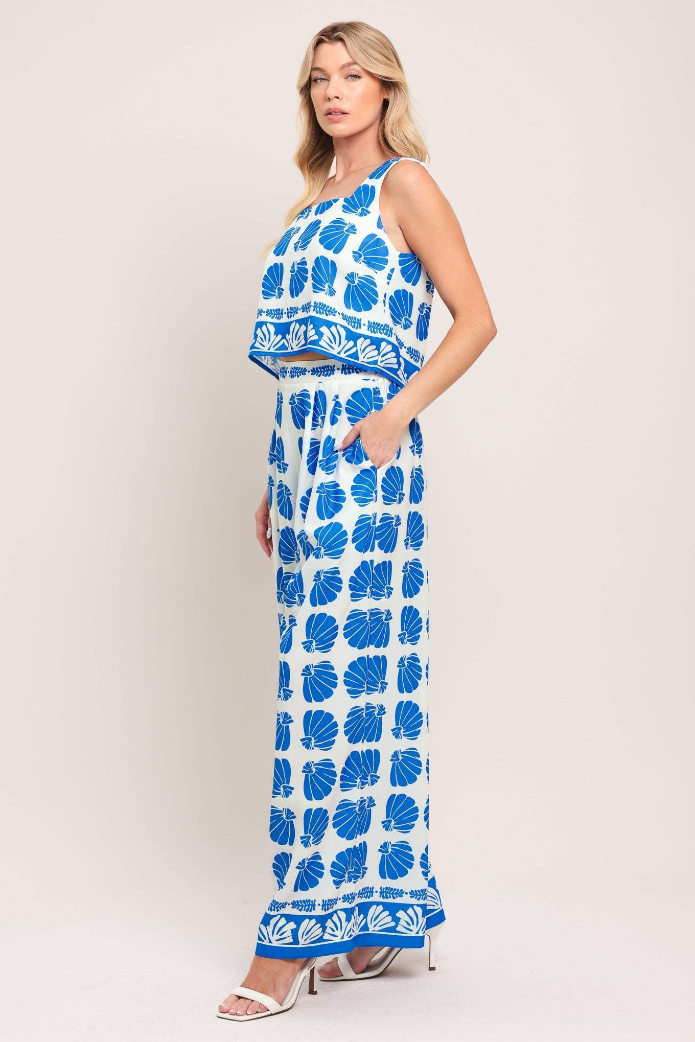 ISLAND SHELL WOVEN TOP AND PANT SET - Flying Tomato - Flyclothing LLC
