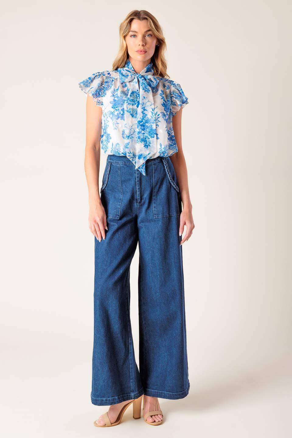 BEAUTY ICON WOVEN TOP - Flying Tomato - Flyclothing LLC