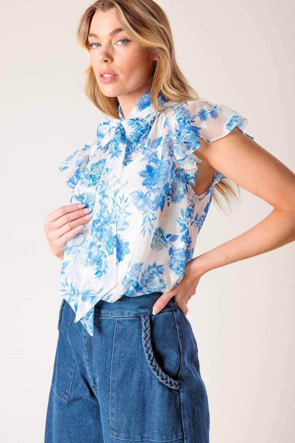 BEAUTY ICON WOVEN TOP - Flying Tomato - Flyclothing LLC