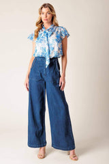 BEAUTY ICON WOVEN TOP - Flying Tomato - Flyclothing LLC