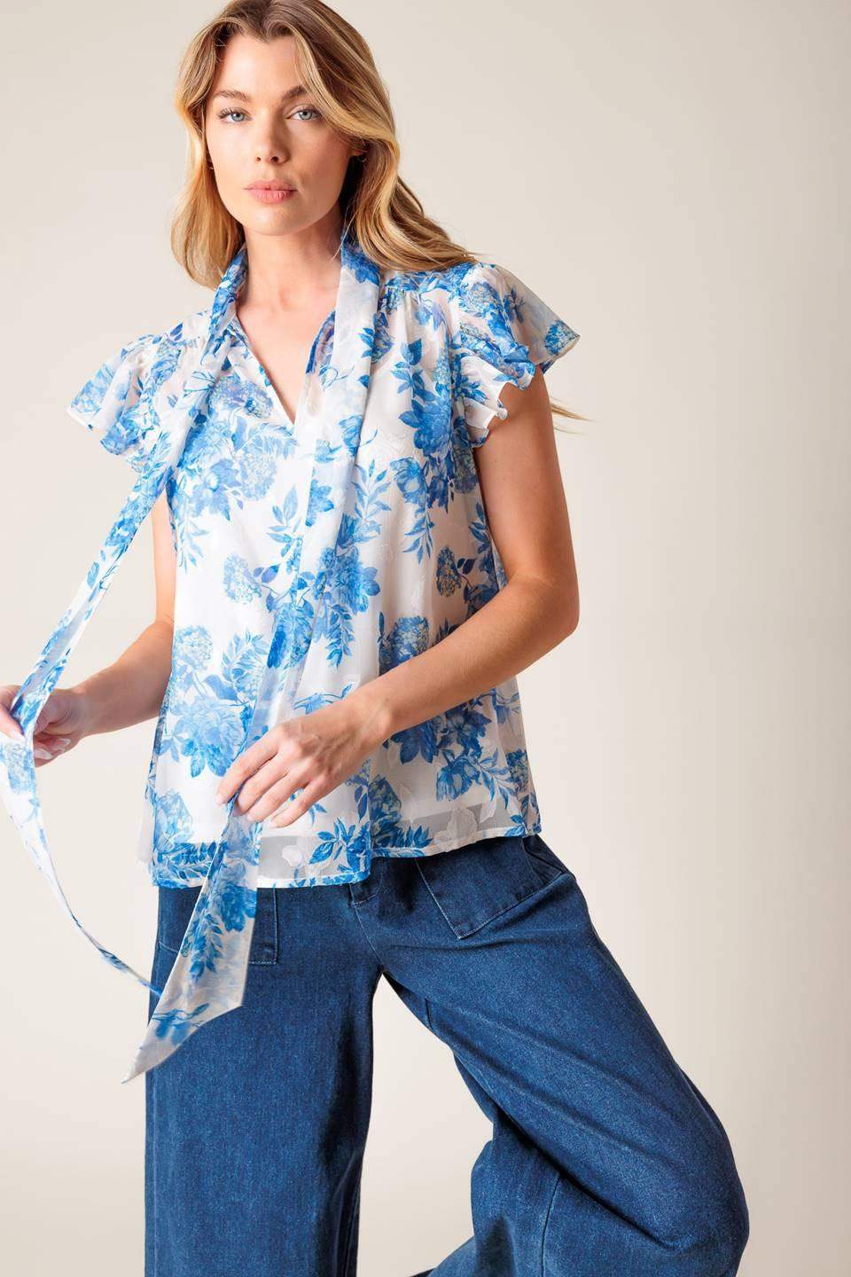 BEAUTY ICON WOVEN TOP - Flying Tomato - Flyclothing LLC