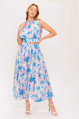 GOLDEN HOUR HARMONY WOVEN TOP AND SKIRT SET - Flying Tomato - Flyclothing LLC