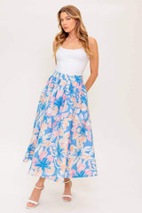 GOLDEN HOUR HARMONY WOVEN TOP AND SKIRT SET - Flying Tomato - Flyclothing LLC