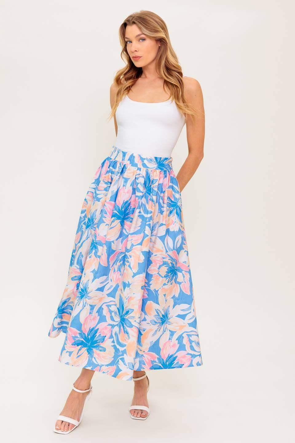 GOLDEN HOUR HARMONY WOVEN TOP AND SKIRT SET - Flying Tomato - Flyclothing LLC