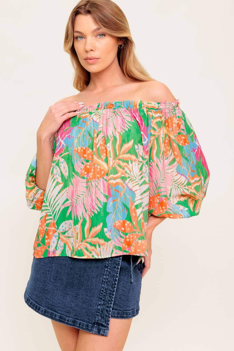 LOVING VOW GREEN WOVEN TOP - Flying Tomato - Flyclothing LLC