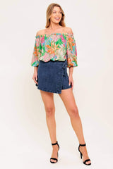 LOVING VOW GREEN WOVEN TOP - Flying Tomato - Flyclothing LLC