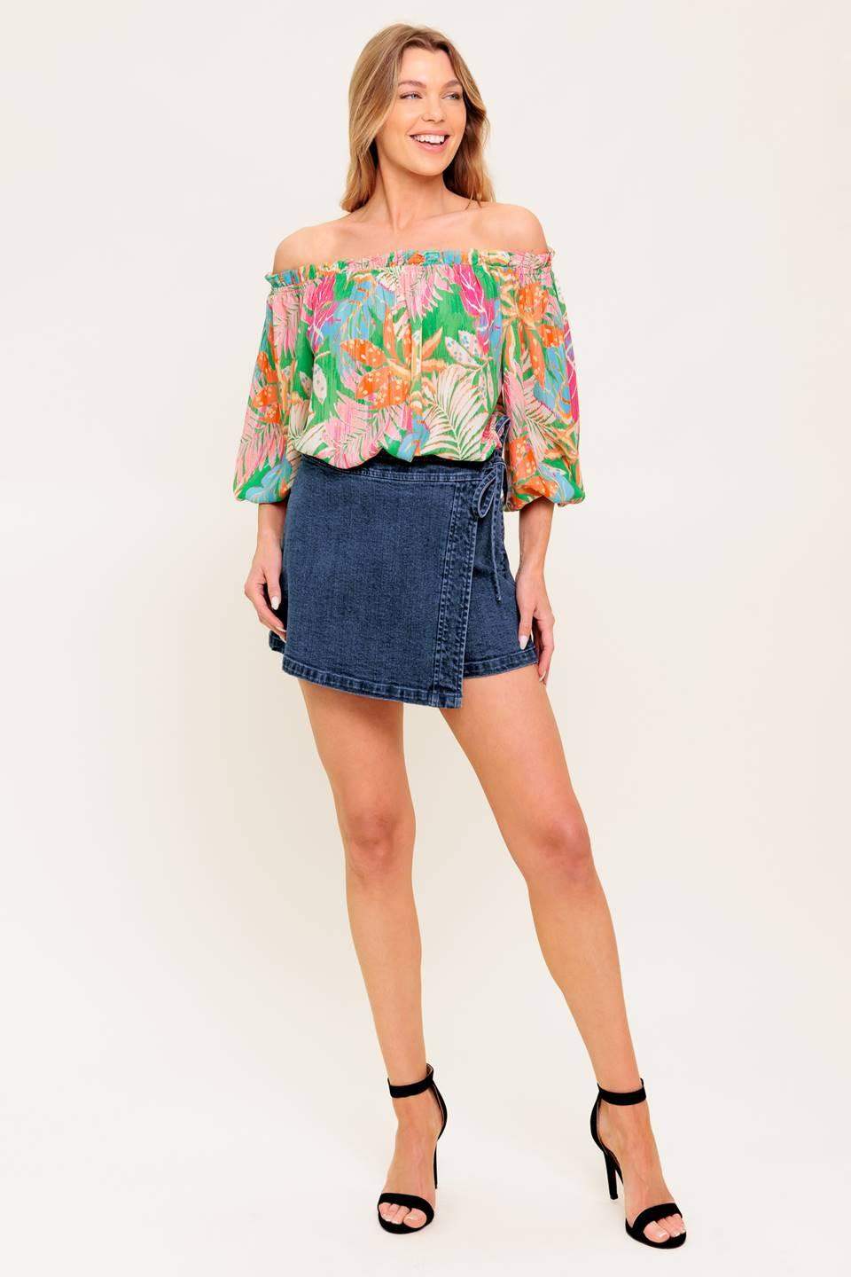 LOVING VOW GREEN WOVEN TOP - Flying Tomato - Flyclothing LLC