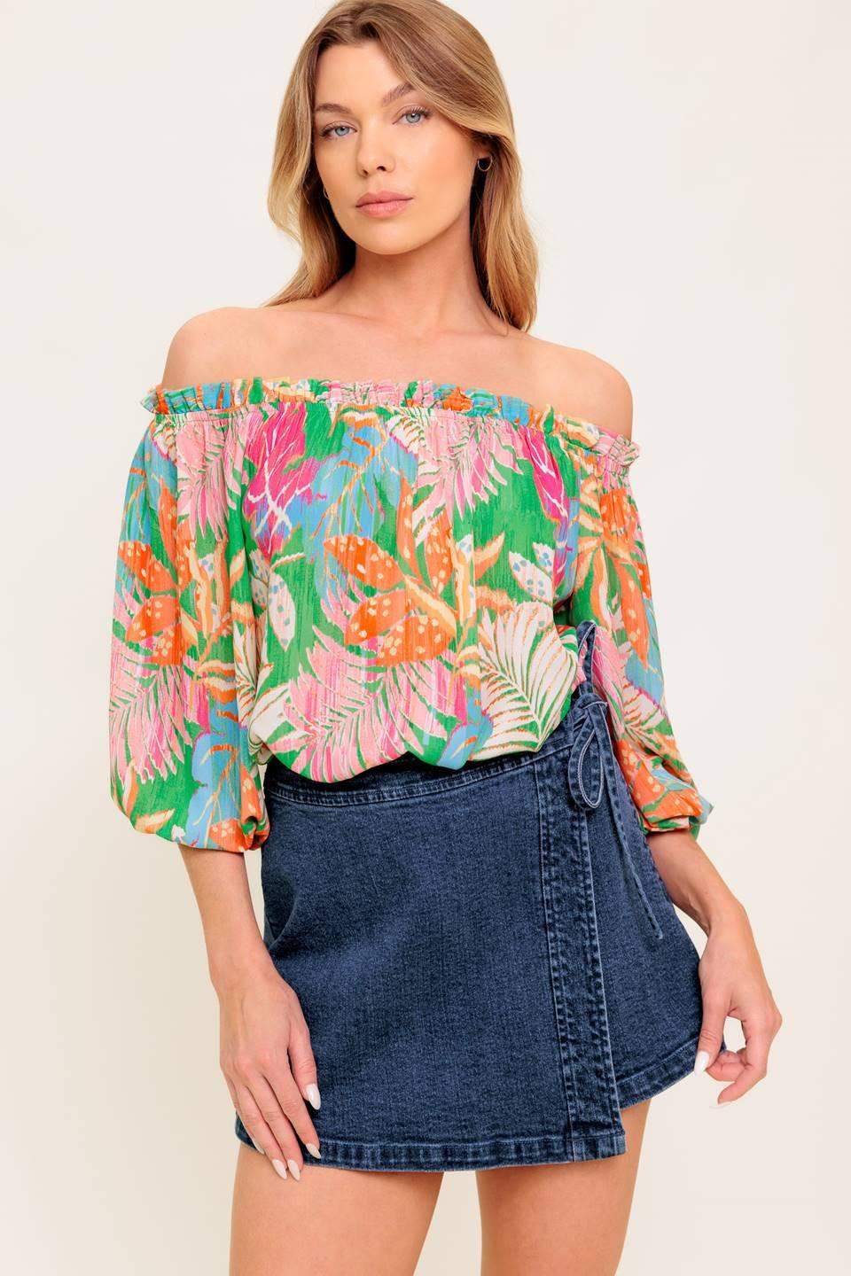 LOVING VOW GREEN WOVEN TOP - Flying Tomato - Flyclothing LLC