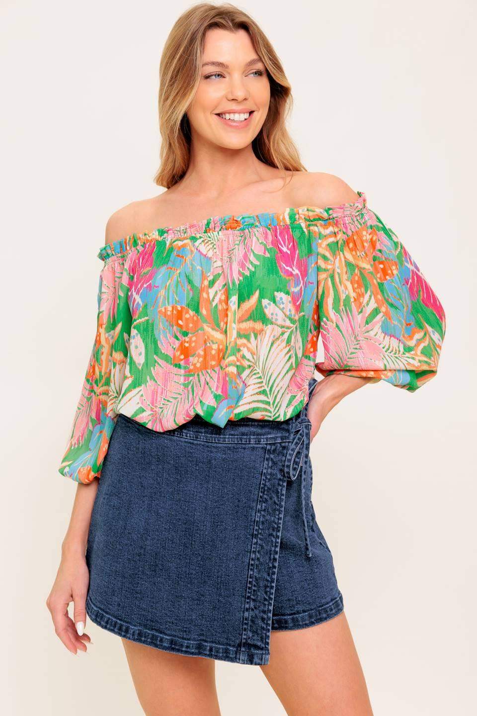 LOVING VOW GREEN WOVEN TOP - Flying Tomato - Flyclothing LLC