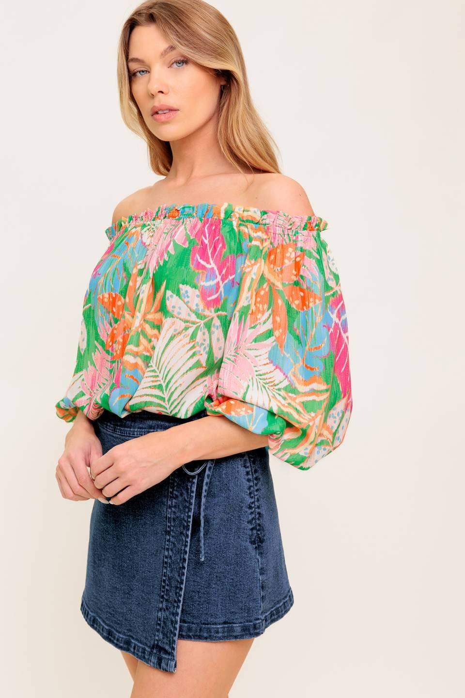 LOVING VOW GREEN WOVEN TOP - Flying Tomato - Flyclothing LLC