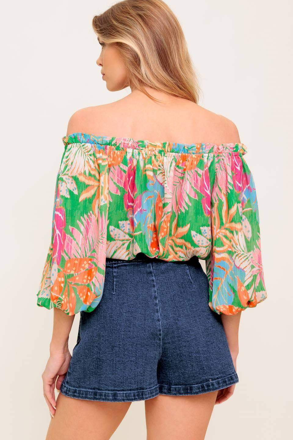 LOVING VOW GREEN WOVEN TOP - Flying Tomato - Flyclothing LLC