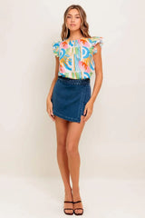 VACATION STATE OF MIND WOVEN TOP - Flying Tomato - Flyclothing LLC
