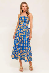 DEWDROP SILENCE WOVEN TOP AND SKIRT SET - Flying Tomato - Flyclothing LLC