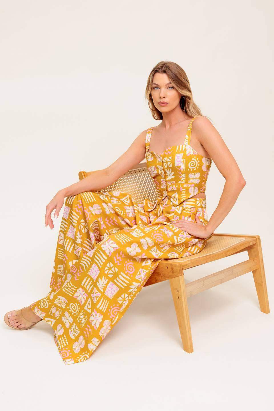 PRETTY MEADOW WOVEN TOP AND PANT SET - Flying Tomato - Flyclothing LLC