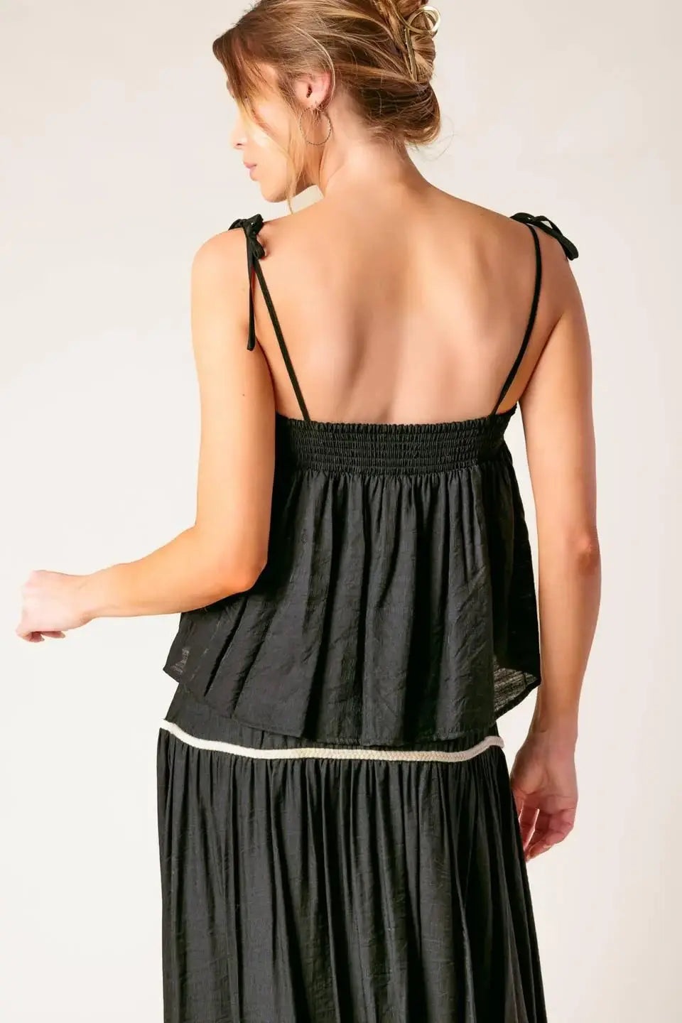 DIVIDE AND CONTOUR WOVEN TOP AND SKIRT SET - Flying Tomato - Flyclothing LLC