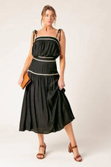 DIVIDE AND CONTOUR WOVEN TOP AND SKIRT SET - Flying Tomato - Flyclothing LLC