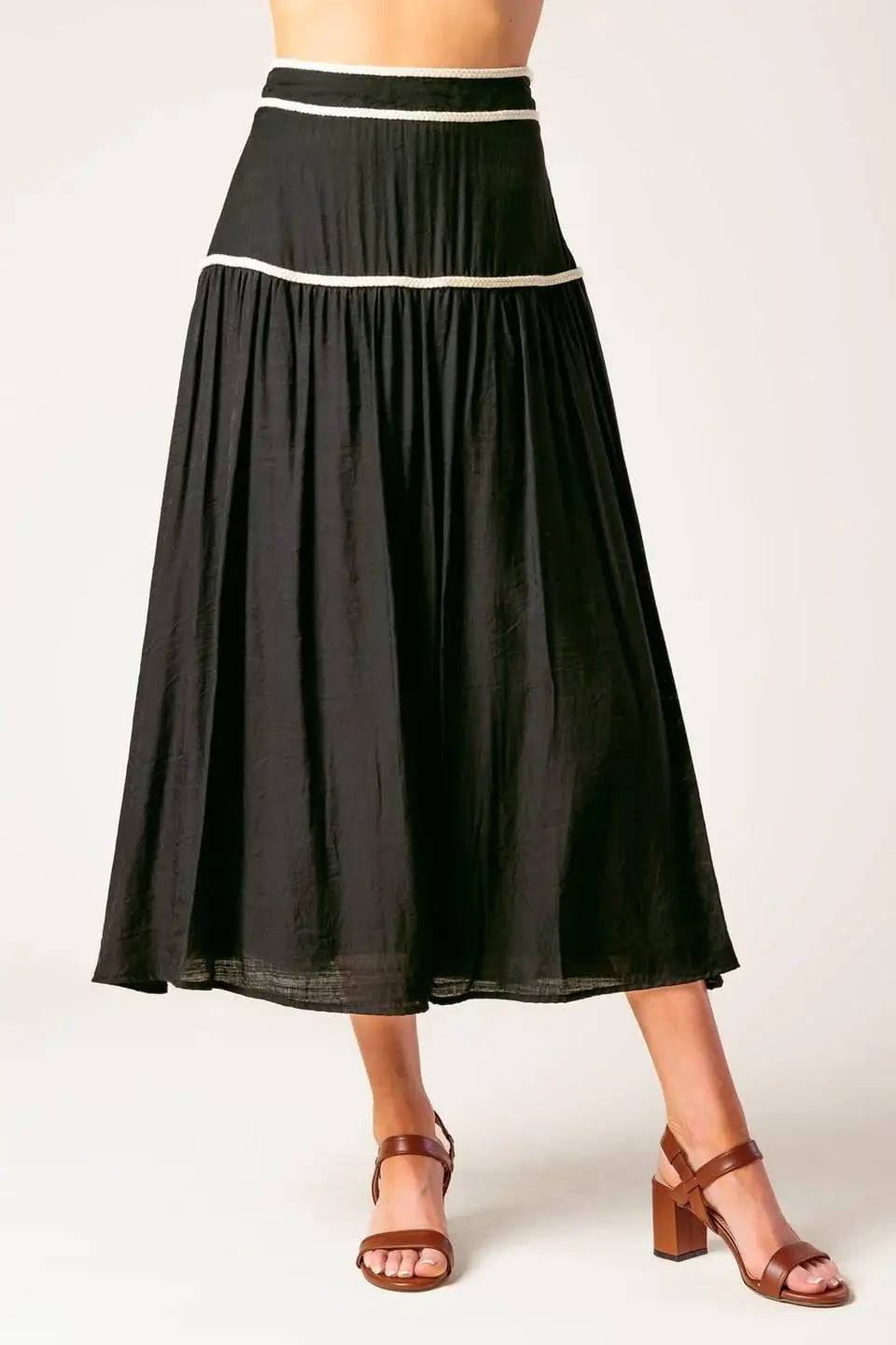DIVIDE AND CONTOUR WOVEN TOP AND SKIRT SET - Flying Tomato - Flyclothing LLC