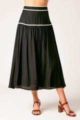 DIVIDE AND CONTOUR WOVEN TOP AND SKIRT SET - Flying Tomato - Flyclothing LLC