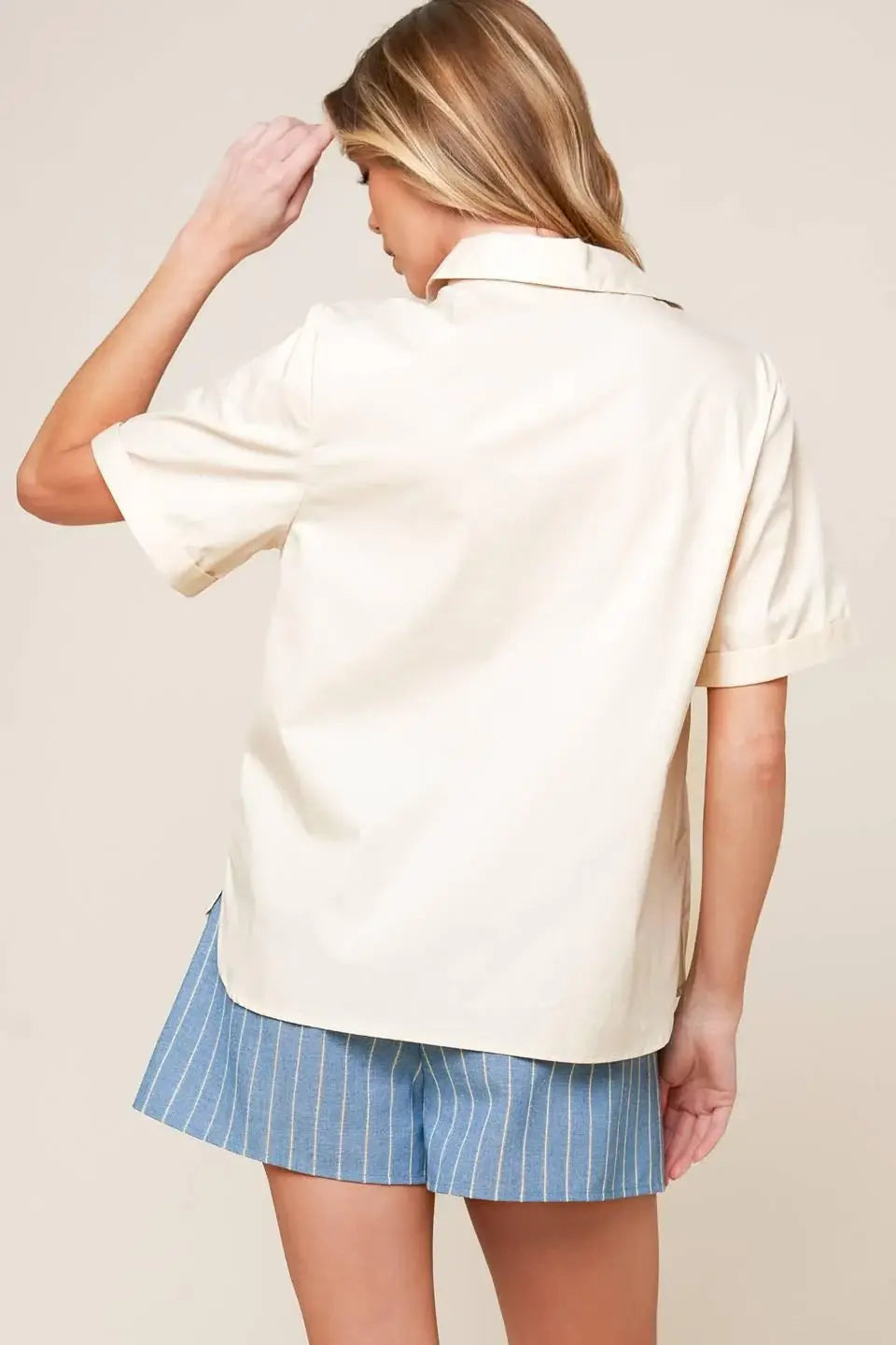 LAYTON CREAM WOVEN TOP - Flying Tomato - Flyclothing LLC