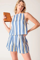 AROUND THE WORLD WOVEN TOP AND SHORT SET - Flying Tomato - Flyclothing LLC