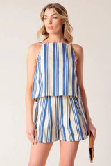 AROUND THE WORLD WOVEN TOP AND SHORT SET - Flying Tomato - Flyclothing LLC