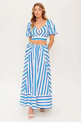 GARDEN WHISPERS WOVEN TOP AND SKIRT SET - Flying Tomato - Flyclothing LLC