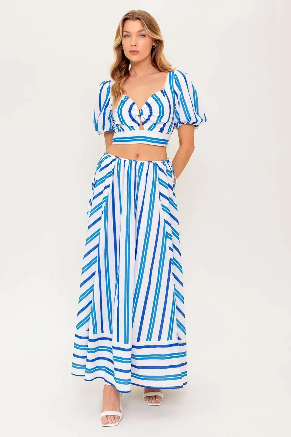 GARDEN WHISPERS WOVEN TOP AND SKIRT SET - Flying Tomato - Flyclothing LLC