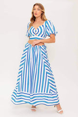 GARDEN WHISPERS WOVEN TOP AND SKIRT SET - Flying Tomato - Flyclothing LLC