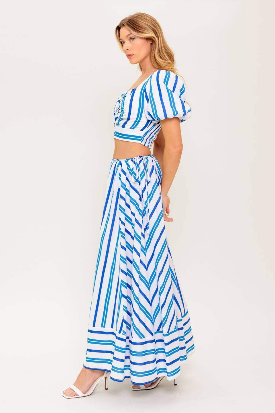 GARDEN WHISPERS WOVEN TOP AND SKIRT SET - Flying Tomato - Flyclothing LLC