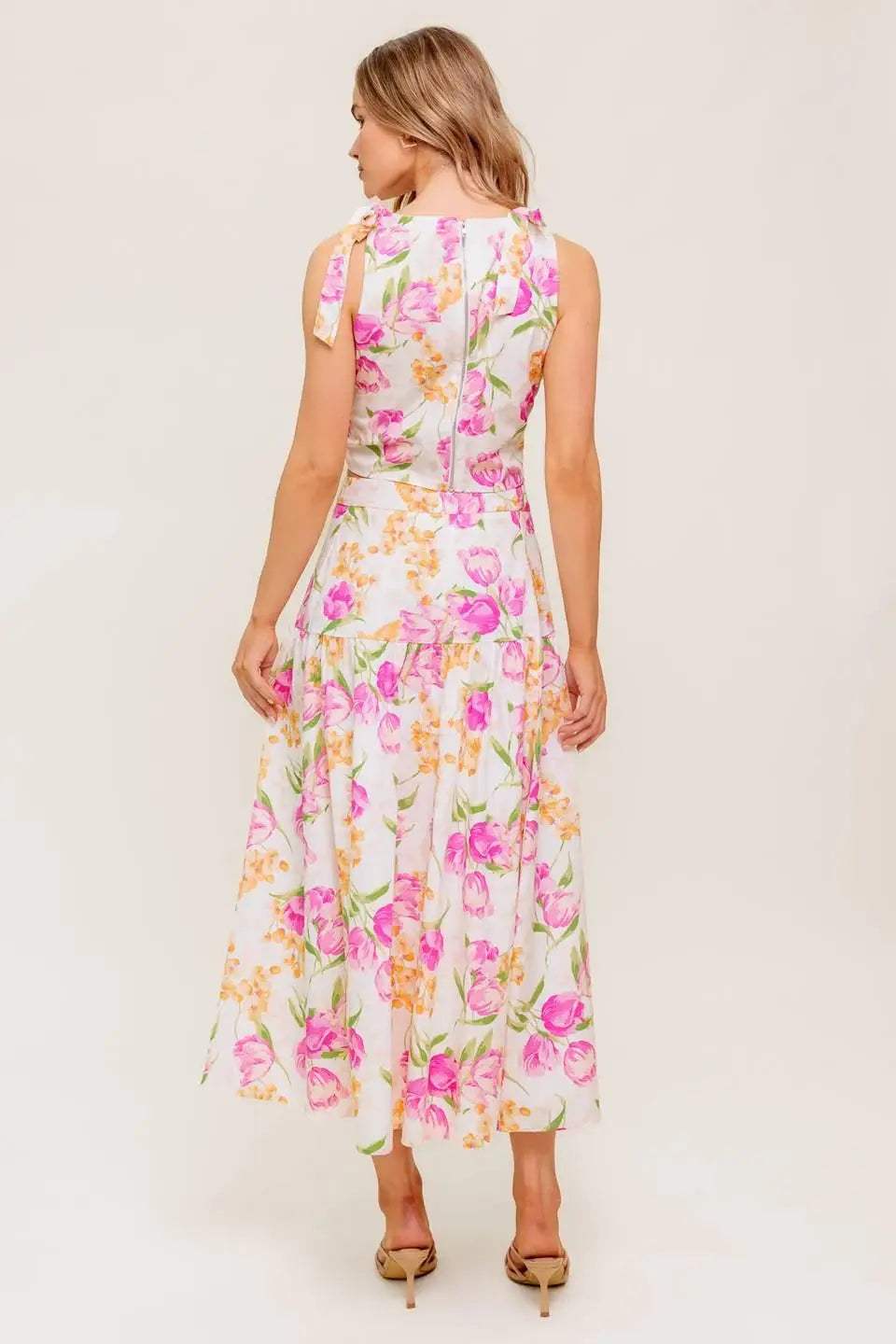 BOTANICAL BLISS WOVEN TOP AND SKIRT SET - Flying Tomato - Flyclothing LLC