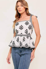 SERENE KISS WOVEN TOP - Flying Tomato - Flyclothing LLC