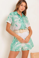 GARDEN LIGHT WOVEN TOP AND SHORT SET - Flying Tomato - Flyclothing LLC