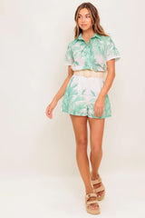 GARDEN LIGHT WOVEN TOP AND SHORT SET - Flying Tomato - Flyclothing LLC