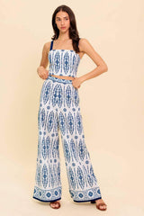 MODERN APPROACH NAVY WOVEN TOP AND PANT SET - Flying Tomato - Flyclothing LLC