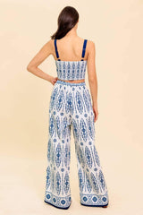 MODERN APPROACH NAVY WOVEN TOP AND PANT SET - Flying Tomato - Flyclothing LLC
