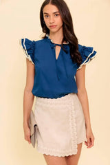 THE TIME IS RIGHT WOVEN TOP - Flying Tomato - Flyclothing LLC