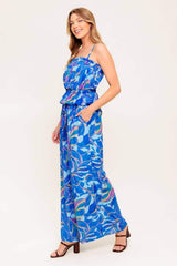CHERISHED KISS BLUE WOVEN TOP AND PANTS SET - Flying Tomato - Flyclothing LLC