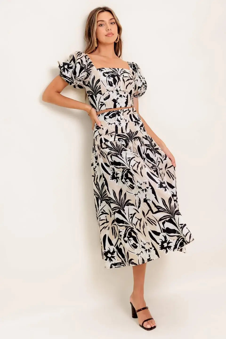 NEUTRAL ZONE WOVEN TOP AND SKIRT SET - Flying Tomato - Flyclothing LLC