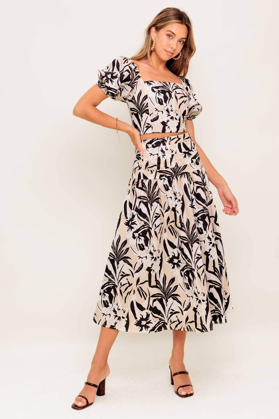 NEUTRAL ZONE WOVEN TOP AND SKIRT SET - Flying Tomato - Flyclothing LLC