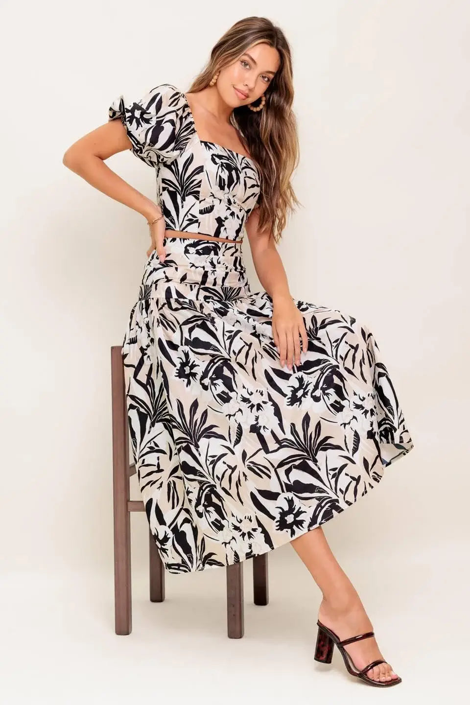 NEUTRAL ZONE WOVEN TOP AND SKIRT SET - Flying Tomato - Flyclothing LLC
