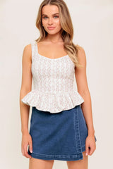 CITRUS FLOW IVORY WOVEN TOP - Flying Tomato - Flyclothing LLC