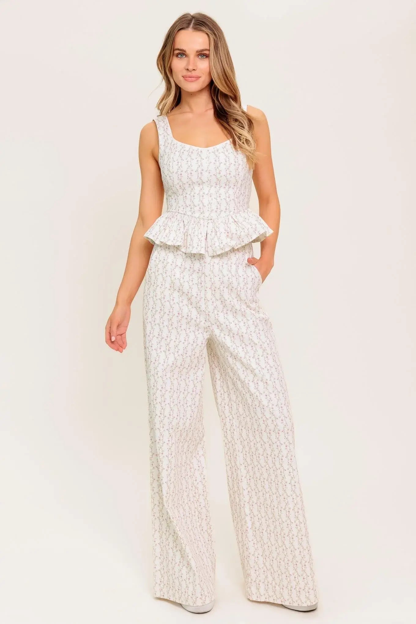 CITRUS FLOW IVORY WOVEN TOP - Flying Tomato - Flyclothing LLC