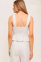CITRUS FLOW IVORY WOVEN TOP - Flying Tomato - Flyclothing LLC