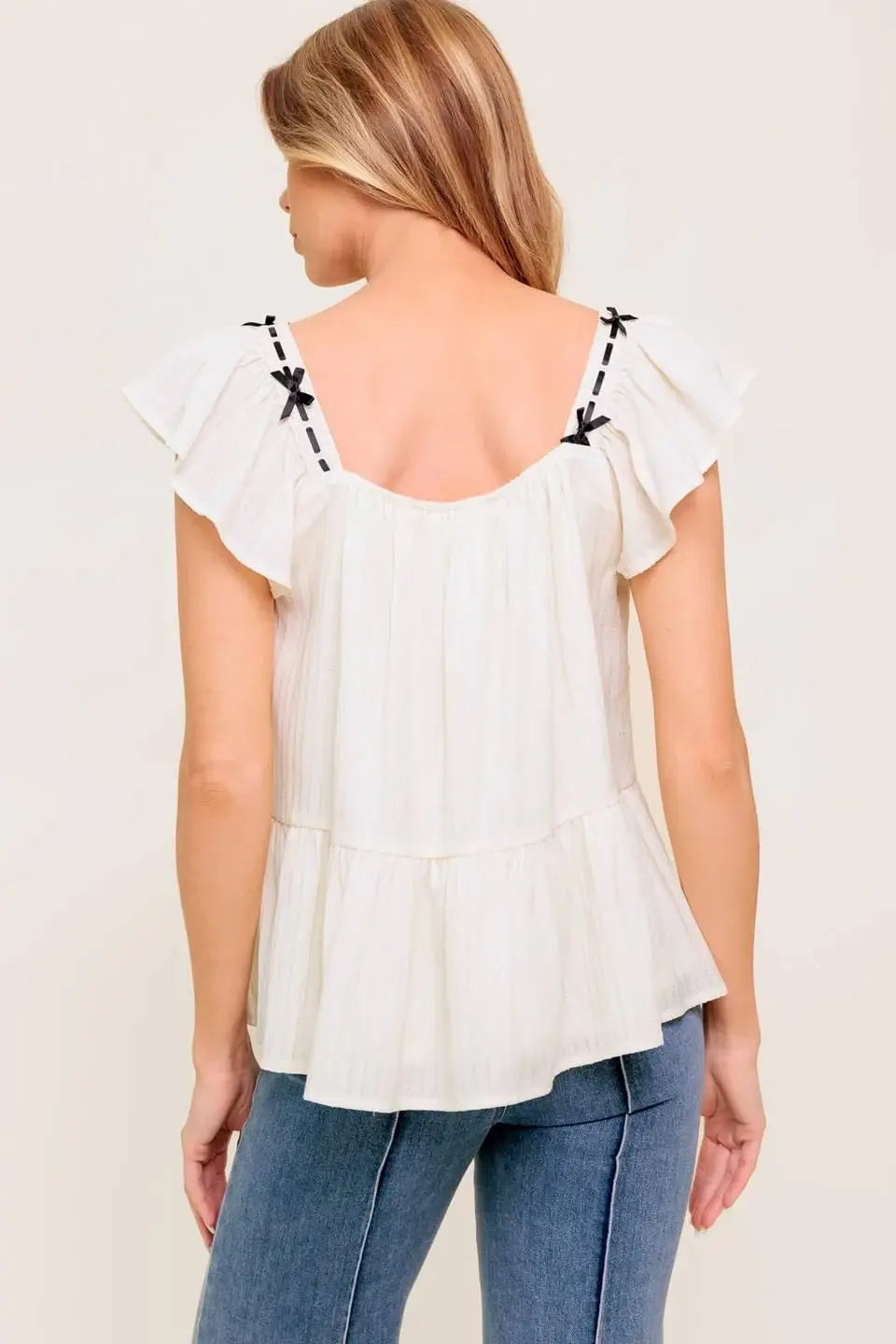 CELESTIAL CRUSH CREAM WOVEN TOP - Flying Tomato - Flyclothing LLC